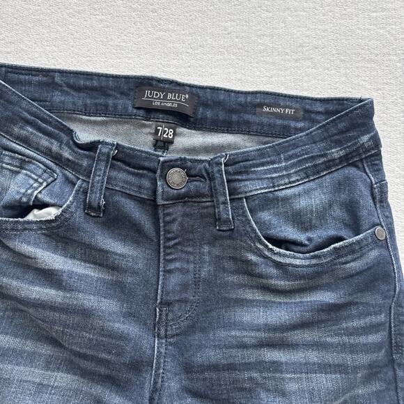 Judy Blue Jeans Women 7 / 28 Skinny Fit Denim Dark Wash Style JB8248SSDK - Picture 2 of 12